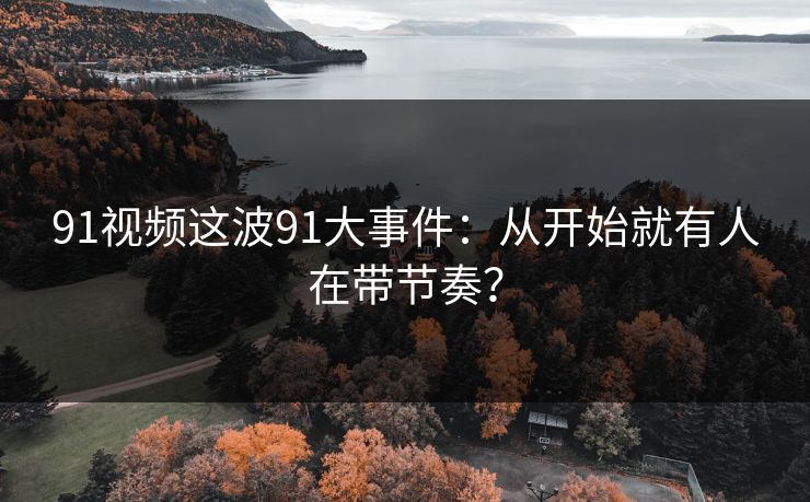91视频这波91大事件：从开始就有人在带节奏？
